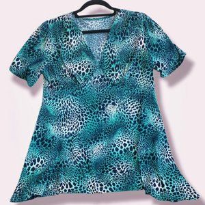 Animal Print Tunic Top, Plus Size